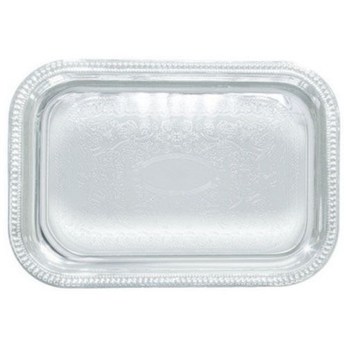 Winco CMT-2014, 20x14-Inch Chrome Plated Oblong Serving Tray with Engraved Edge