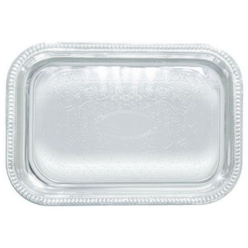 Winco CMT-2014, 20x14-Inch Chrome Plated Oblong Serving Tray with Engraved Edge