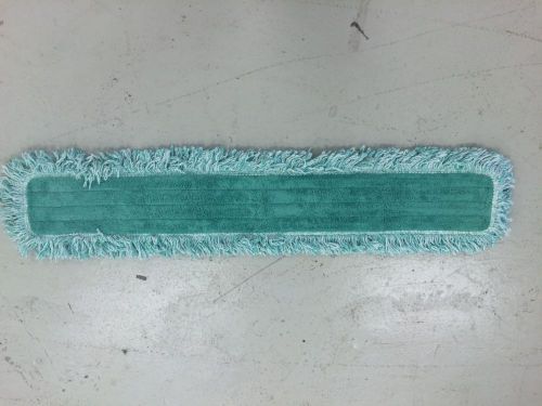 (6) rubbermaid hygen q438 microfiber 36 inch green dust mop fringe for sale