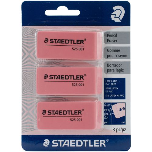 &#034;Pencil Eraser 3/Pkg-Pink, Set Of 6&#034;