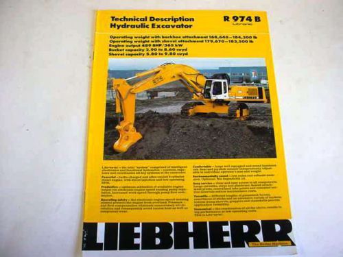 Liebherr R 974 B Hydraulic Excavator Color Brochure