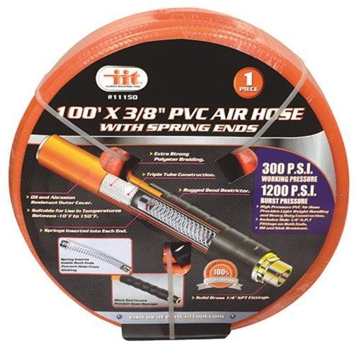 Iit 11150 100-feet x 3/8-inch pvc air hose with spring ends for sale
