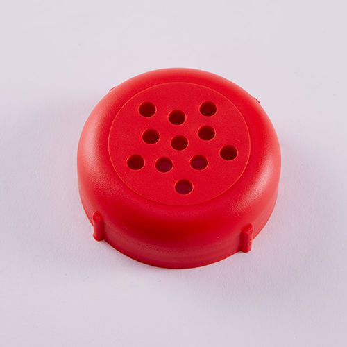 Cheese Shaker Tops- Plastic- Rust and Dent Free Forever Lids (12 Count) Red