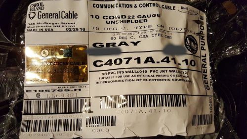 Carol C4071A 22/10C Unshielded Tin Copper Communication/Control Cable Gray/20ft