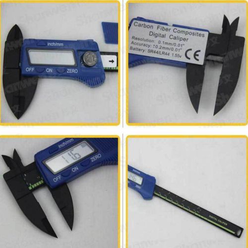 Blue digital micrometer carbon fiber vernier gauge caliper jade measuring tool for sale
