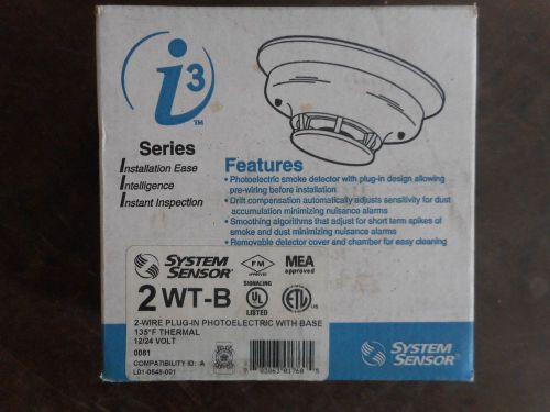 SENSOR SYSTEM 2WT-B PHOTOELECTRIC SMOKE DETECTOR 2 WIRE PLUG IN 12/24 VOLT