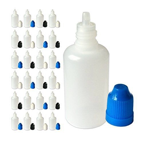 510 Central 30mL LDPE Plastic Bottle w. Childproof Cap - 25 Pack - 1oz