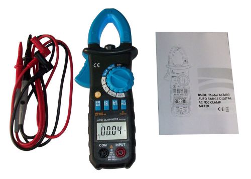 LED Work Light Frequency Current Resistance Duty Cycle Digital AC DC Clamp Meter