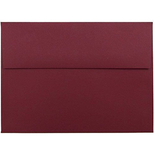 JAM Paper A7 (5 1/4 x 7 1/4) Dark Red Paper Invitation Envelope - 25 envelopes