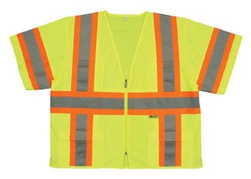 Safety flag c3anssv-gn-4xl class 3 safety vest, green, 4x-large for sale