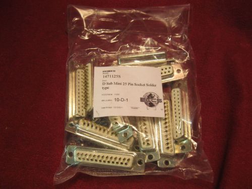 DB25 D Sub Mini 25 Pin Socket Solder type CZ Labs 1125S  Lot of 10