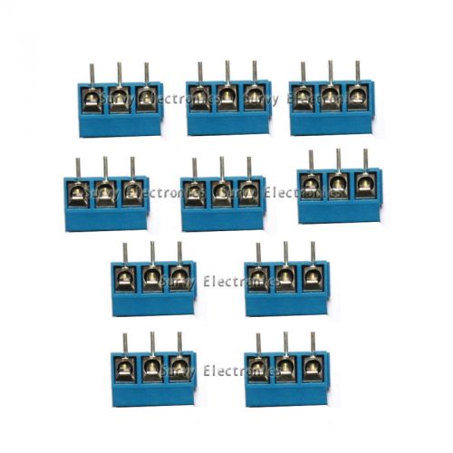 20pcs 3P 3-Pin Plug-in Screw Terminal Block Connector 5.08mm Pitch Through Hole