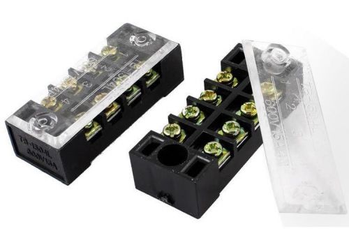 4pcs 4-positions screw terminal barrier block strip 600v 25a new for sale