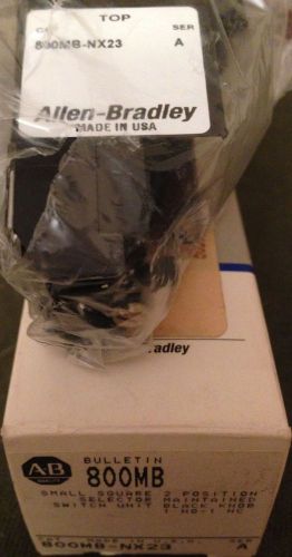 Allen Bradley 800MB-NX23 small square 2 position Switch BLACK Knob Series A NIB