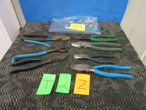7 channelock jonnesway lineman side cutting pliers 9&#034; wire tool electric used for sale