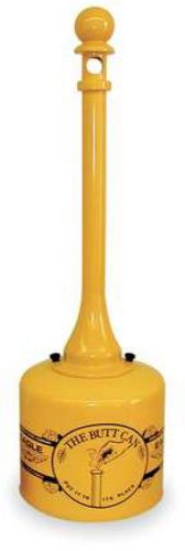 Cigarette receptacle, yellow, steel, 12 in. for sale