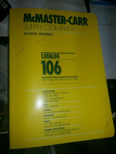 Mcmaster-carr supply company catalog 106 for sale