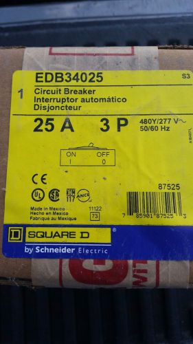 Square D EDB34025 3 Pole 25 Amp Breaker  NEW  BUY IT NOW FREE SHIPPING