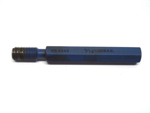 Hanson &amp; whitney thread plug gauge 7/16-20 sae pd .4063 gage free shipping usa for sale