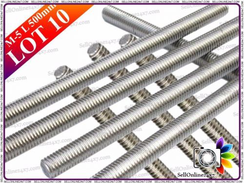Lot of 10 Pieces A2 Stainless Steel Fully Threaded Rod/Bar