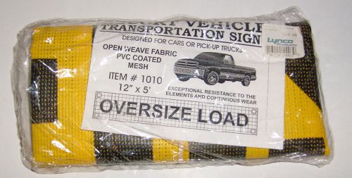 12&#034; X 5&#039; OVERSIZE LOAD Sign - Pilot Car/Escort Vehicle PVC Mesh