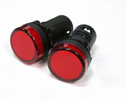 10pcs new 110v 22mm red led indicator pilot signal light lamp for sale