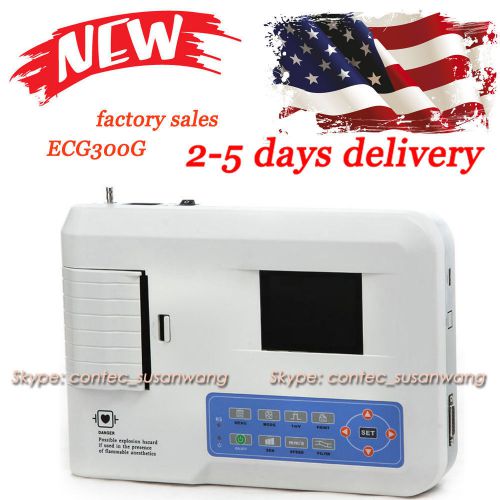 USA shipping! ECG300G Digital 3 CHannel ECG/EKG Electrocardiograph PC SOFTWARE