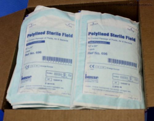 BUSSE Polylined Field Drape Sheets 18&#034; x 26&#034; Sterile lot of (100) 696 NOS