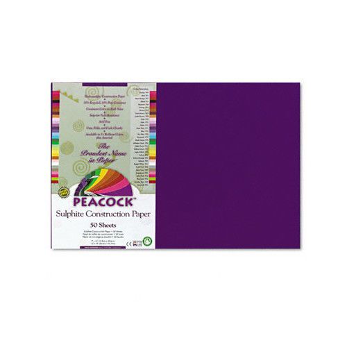 Pacon Corporation Peacock Sulphite Construction Paper, Rigid, 12 x 18 Purple