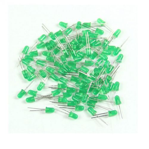 100Pcs LED F5 5MM Green Color Green Light Super Bright Bulb Lamp DUS