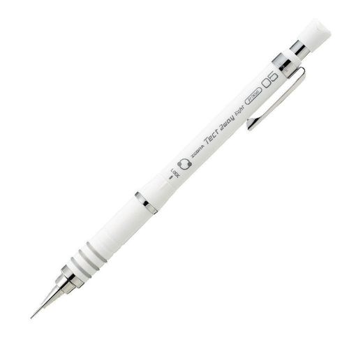 41-1967 Zebra Mechanical Pencil, Tect 2 Way Light, 0.5mm, White Body (MA42-W)