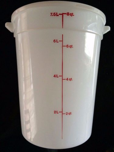 CAMBRO USED W/LID 8 Quart Round Storage Container NSF 7.5L/8QT USA