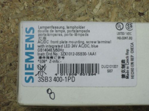 NEW Siemens 3SB3 400-1PD 3SB34001PD BLUE LED 24v ac/dc light module lampholder
