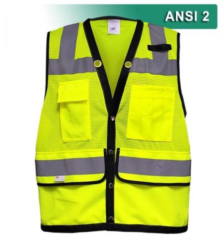 Reflective apparel surveyor economy safety vest hi vis mesh ansi 2 raf-587-st for sale