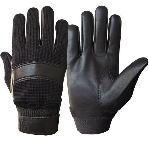TOP QUALITY REAL LEATHER POLICE GLOVES TACTICAL SEARCH DUTY PETROL MEDIUM 7002