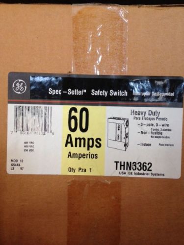 GE THN3362 600V, 3P, 60A, NEMA1 Safety Switch