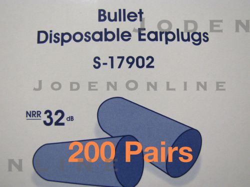 200 pair - disposable memory foam ear plugs protection nrr 32 decibels - orange for sale