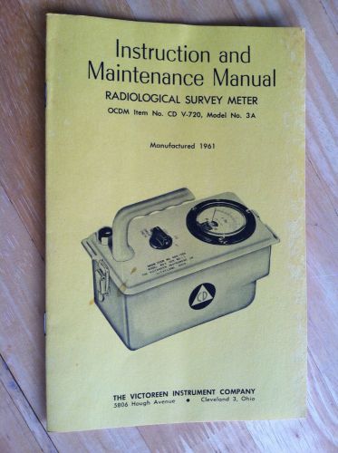 Manual CD V-720 Radiological Survey Meter Instruction &amp; Maintainance Manual