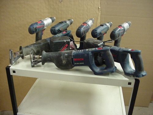 LOT (A) OF EIGHT (8) BOSCH CORDLESS POWER TOOLS WITHOUT BATTERIES