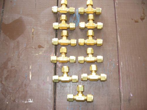 Lot of 11 swagelok - 1/4&#034; tube fitting t&#039;s style for sale