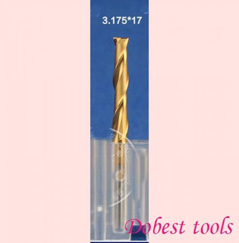 10pcs tin coating cnc sprial two double flute endmill router bits 3.175*17mm for sale