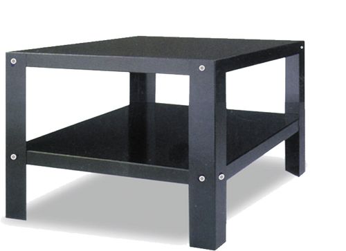 EQ PT9262 Pizza Oven Bench Table 48 x 31 x 35 Black Stainless Steel Stand Shelf