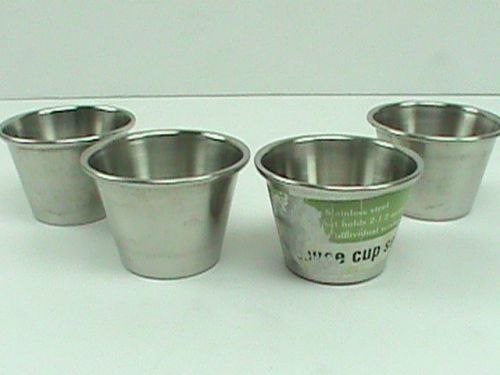 4 Piece Stainless Steel Condiment Dipping Sauce Cups