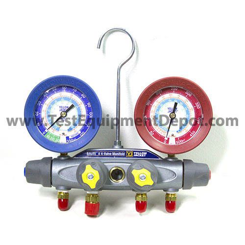 Yellow jacket 46040 manifold only, r/b gauges, psi, r-22/134a/404a for sale