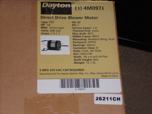 DAYTON 4M097J DIRECT DRIVE BLOWER MOTOR HP 1/4 PSC