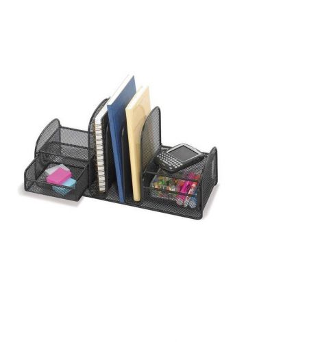 Safco Onyx Mesh Multipurpose Desk Organizer Metal Black Steel 3263BL - New Item
