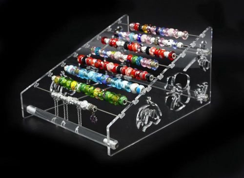 2 piece Acrylic pandora charm bead bangle 2-way jewelry Display jewellery Stand