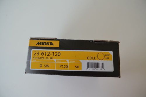Mirka 23-612-120 Gold 5&#034; Velcro Hook &amp; Loop Grip Sanding Discs 120 grit 50pc PW