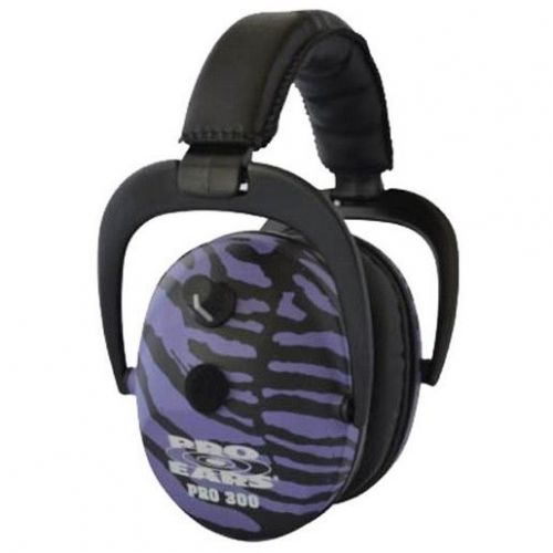 Pro Ears P300PUZ Pro 300 Ear Muffs 26 dBs NRR - Purple Zebra