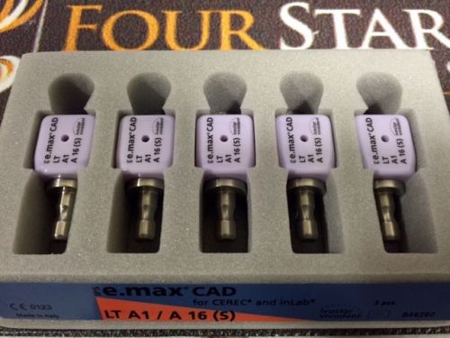 Qty. 5 lt/a1 16 (s) ips e.max implant/abutments blocs cerec and inlab (2 notch) for sale